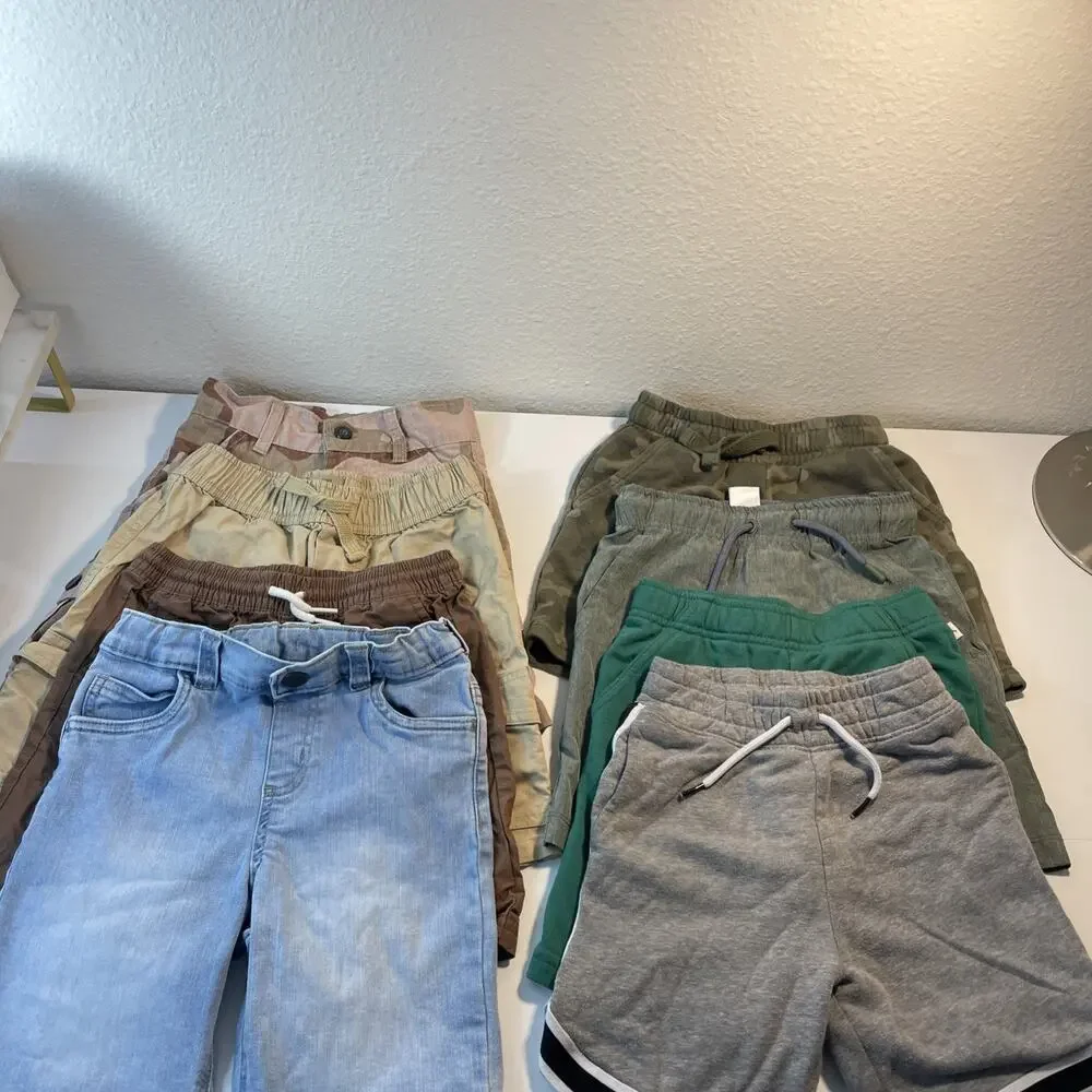Boys Size 5 Shorts Lot 8 Pc Jeans 365Kids Tommy Bahama Garanimals